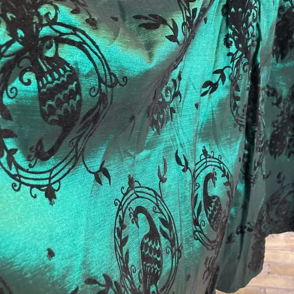 Voodoo Vixen | Dresses | Retro Peacock Print Dark Green Dress Voodoo Vixen  | Poshmark